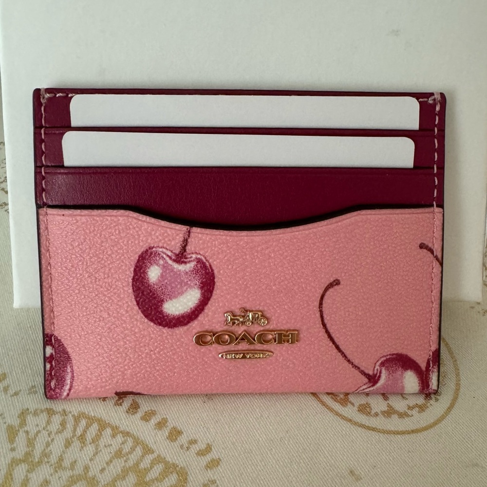 Coach | Authentic Pink Cherries Card Holder NWOT